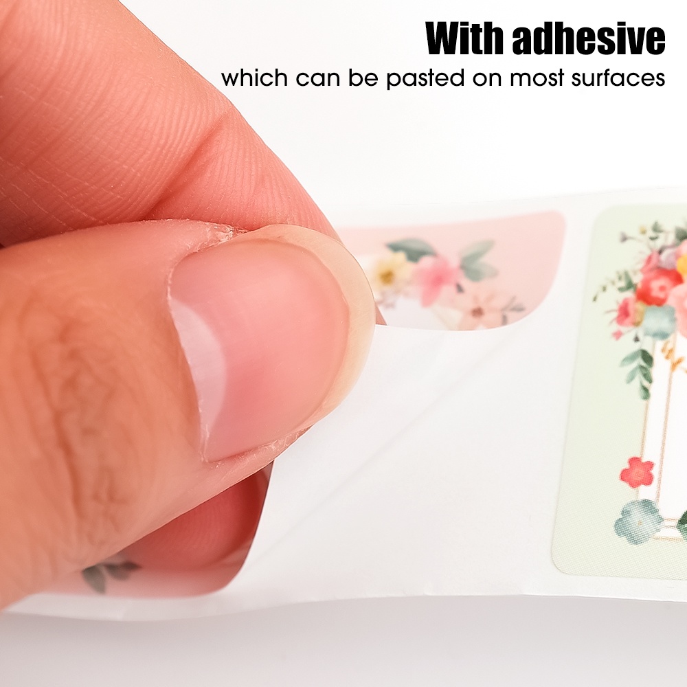 250pcs/roll Self-adhesive Kraft Tag Kertas Dapat Ditulis Kosong Stiker Bunga Kotak Hadiah Tag Dekoratif Penyimpanan Makanan Toples Mark Label Untuk Dapur Kantor Sekolah