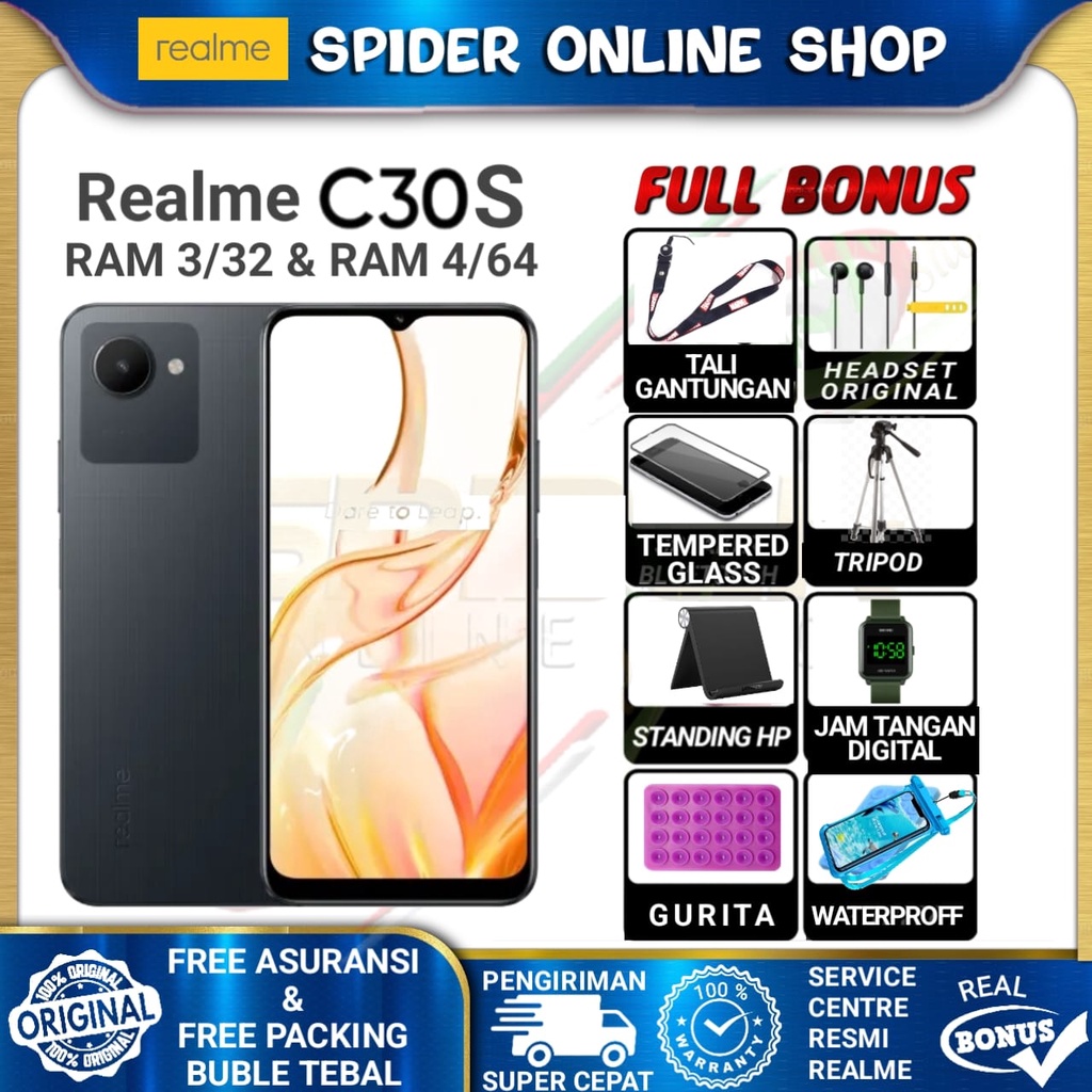 REALME C30 4/64 RAM 4GB ROM 64GB GARANSI RESMI REALME INDONESIA