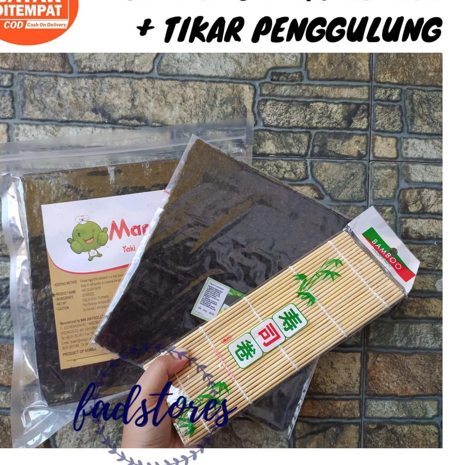 

Termurah | TD4 | Paket Nori Rumput Laut Manjun 10 Lembar + Tikar Penggulung Sushi - Nori Sushi Halal