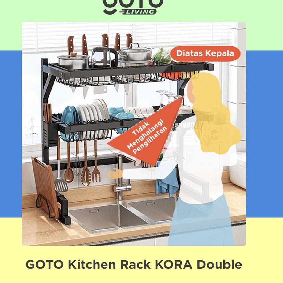 ➹ Goto Kora Rak Piring Bumbu Dapur Kitchen Rack Portable Minimalis ○