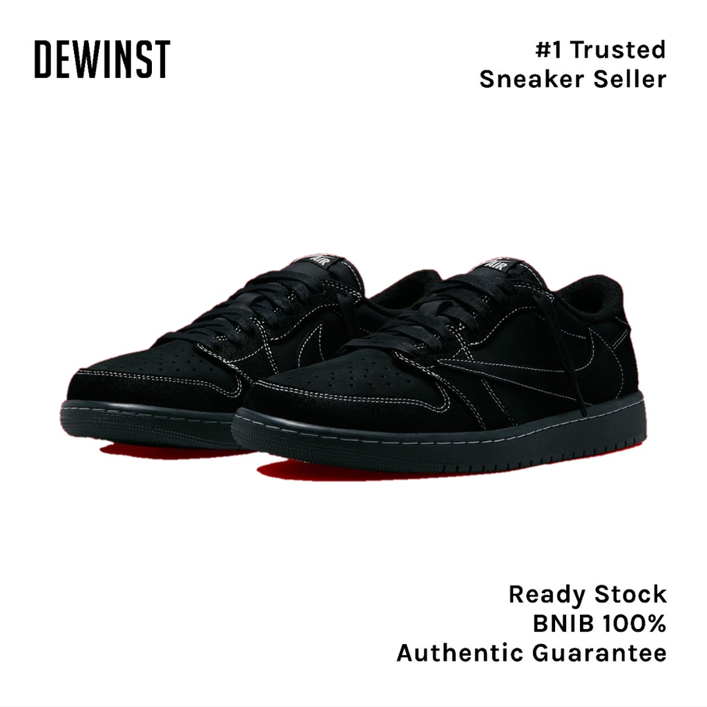 Air Jordan 1 Retro Low OG SP X Travis Scott Black Phantom BNIB RESMI ORIGINAL
