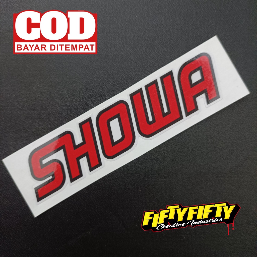 Stiker Print Cut SHOWA Stiker Printing Laminasi Glossy Stiker Motor Mobil Helm Sudah Membentuk Pola Desain