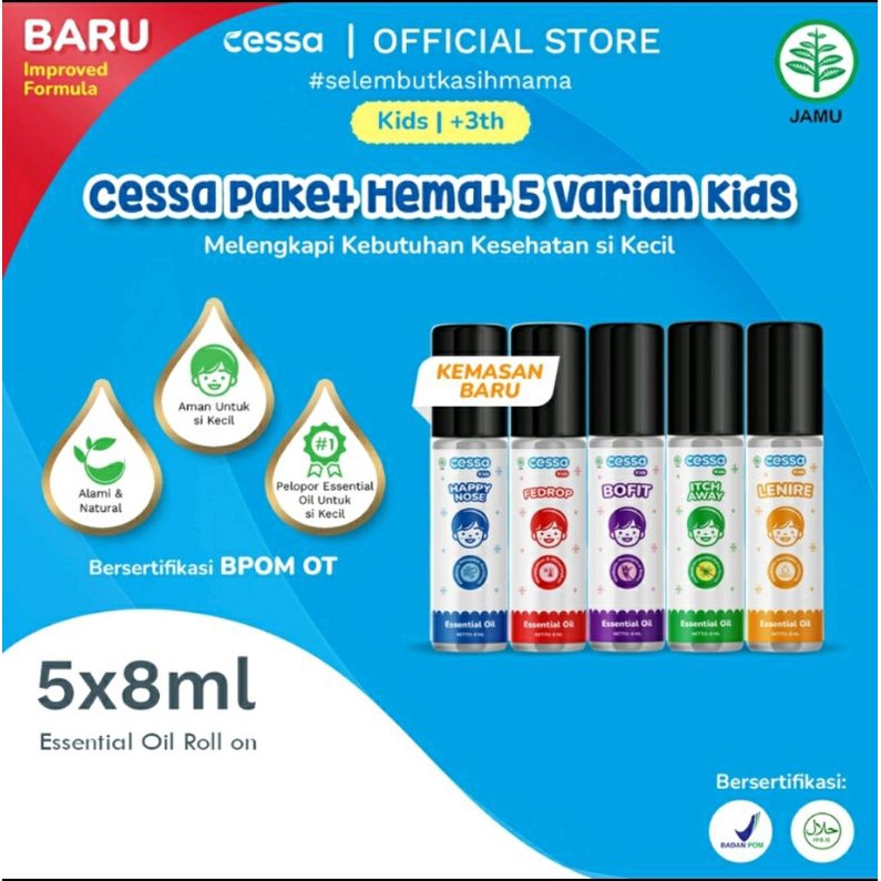 Cessa KIDS (+3 tahun) Essential Oil FeDrop, Happy Nose, Lenire, Itch Away, Bofit / Herbal Anak