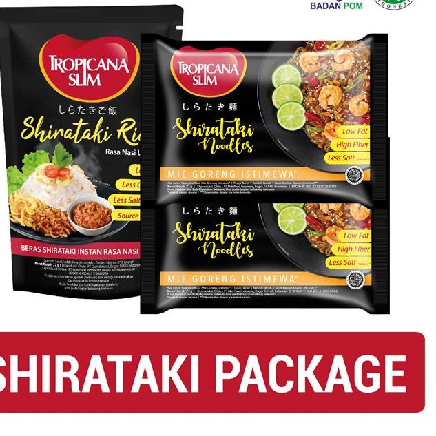 

➭ Shirataki Package - Tropicana Slim Shirataki Noodles (2 pcs) & Tropicana Slim Shirataki Rice 72 g ✪