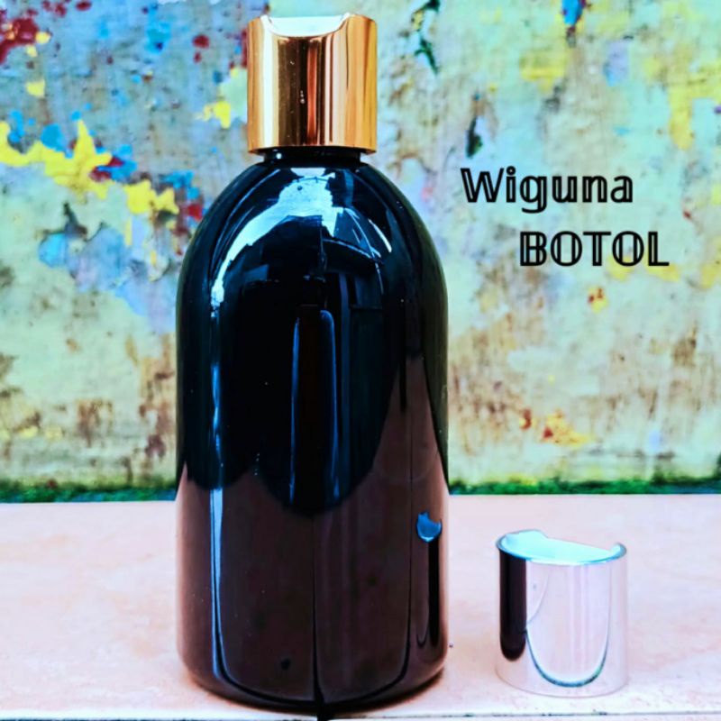 Botol Prestop 250ml Oval Ring Alumunium / Botol PET 250ml Oval Hitam Tutup Prestop Ring Alumunium