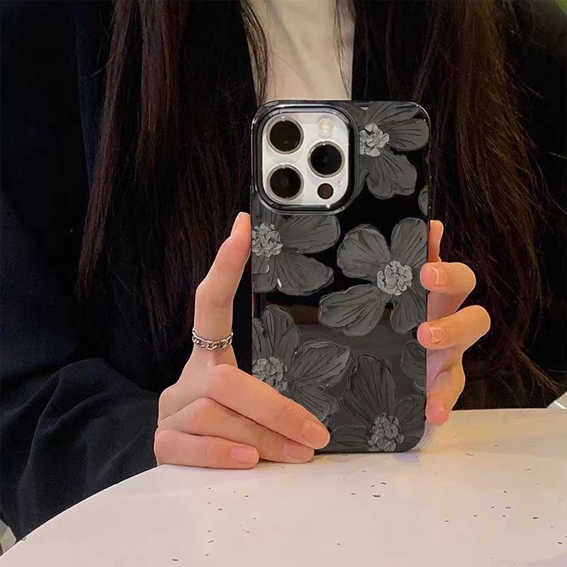 IPHONE Ins Pola Bunga Cocok Untuk Iphone14 14pro 14plus 13 13mini 13pro 13prm iPhone12 7Plus 8Plus Xr XS 13 12mini Pro Max TPU Empat Sudut Casing Ponsel Tahan Guncangan
