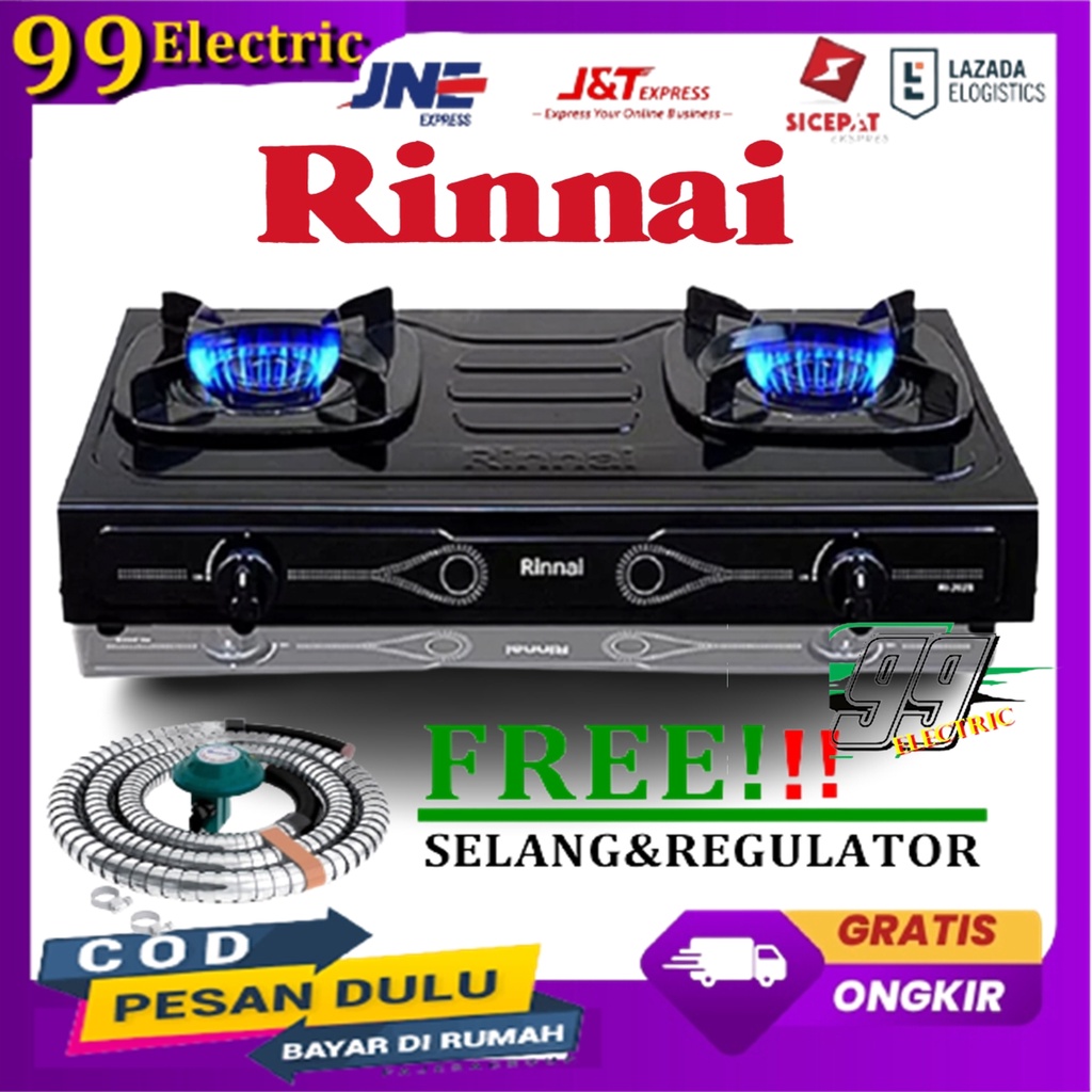 Kompor Gas Rinnai 2 Tungku RI 202 S / Kompor 2 Tungku / Kompor Rinnai 2 Tungku / Kompor Rinai 2 Tung