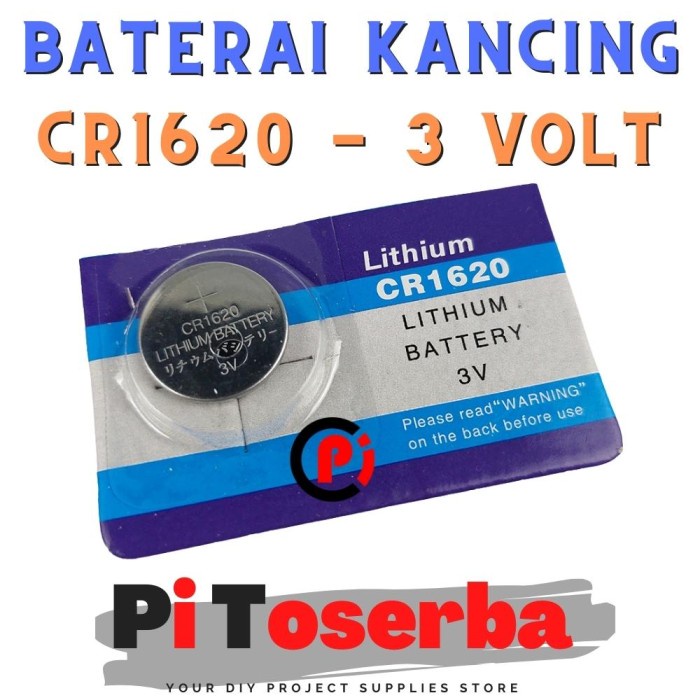 Battery Baterai Batere Kancing Coin CR1620 CR 1620 Untuk Jam DLL