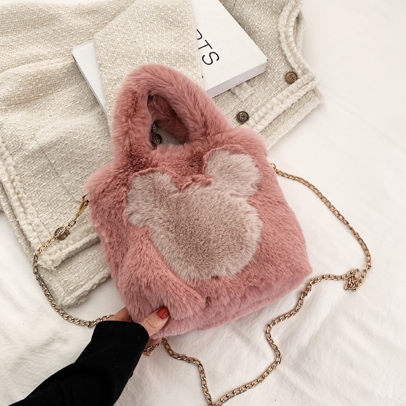 VENELOPE Tas Selempang Bulu Halus Sling bag Cute Hand bag Lucu Aesthetic Rantai Puffy  Wanita Fashion Korean Style Chikoisme