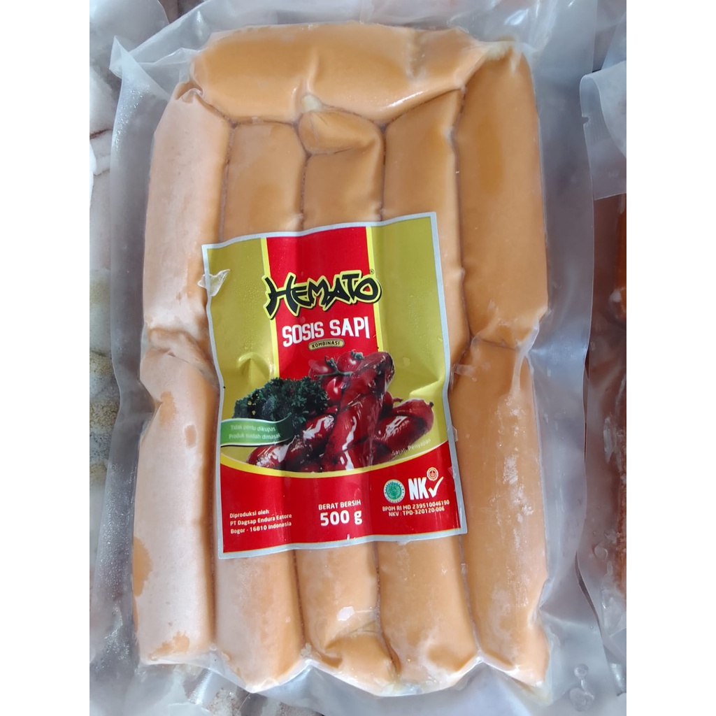 

HEMATO sosis bakar sapi 500 gram isi 11 Pcs