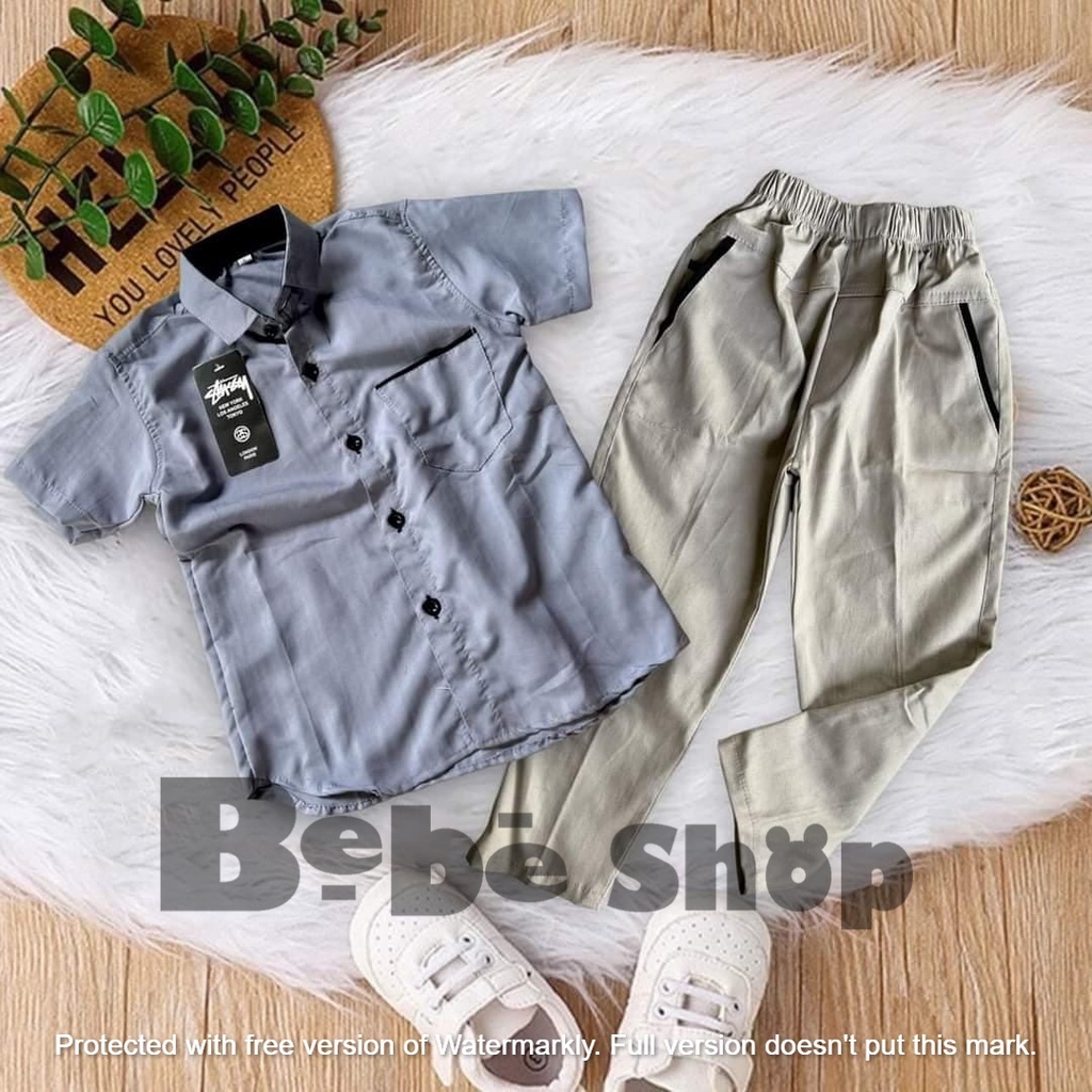 Setelan celana chinos dan kemeja polos banyak warna//baju lebaran//kemeja polos//celana chinos//setelan