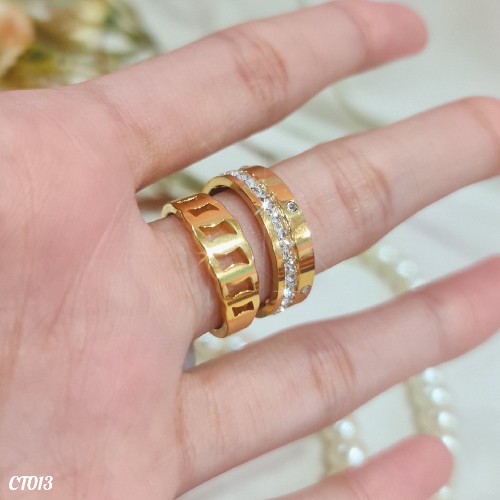 PGX Cincin Titanium Couple Tunangan Aksesoris Fashion Perhiasan Anti Karat - CT013