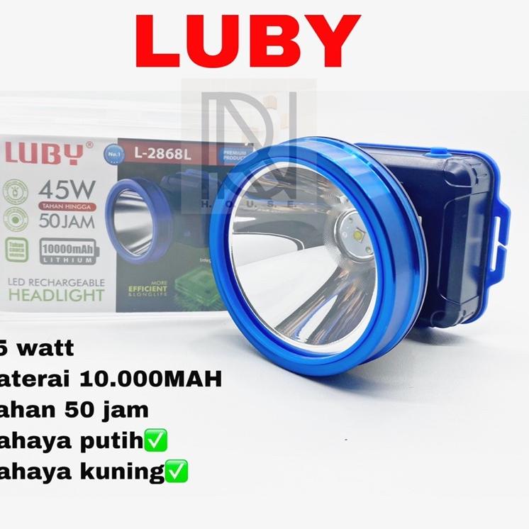 COD✔️ LUBY L-2868 SENTER KEPALA 45 WATT BATERAI 10000 MAH