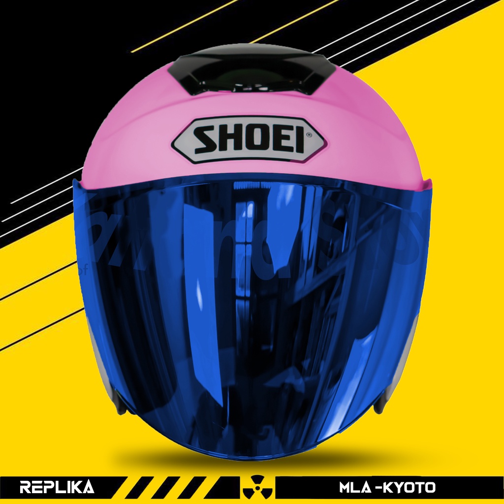 Helm Half Face MLA KYOTO GORILLA GREY Kaca Visor Venom Flat Blue-Gold-Silver-Hitam / Helm Pria Dan Wanita Dewasa PREMIUM COD