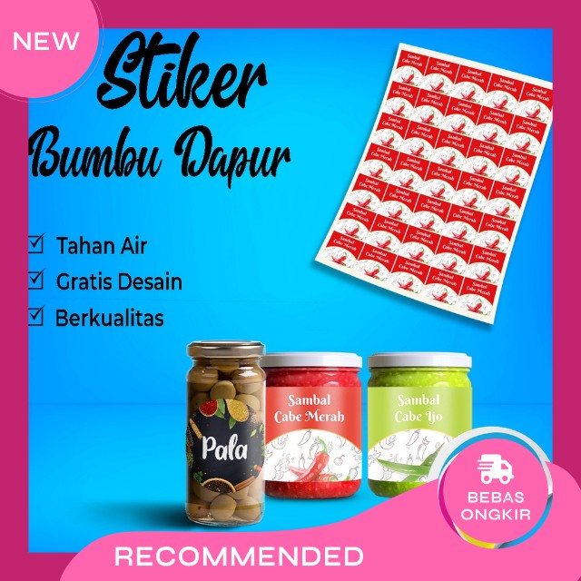 

Cetak Stiker Bumbu Dapur Waterproof Custom