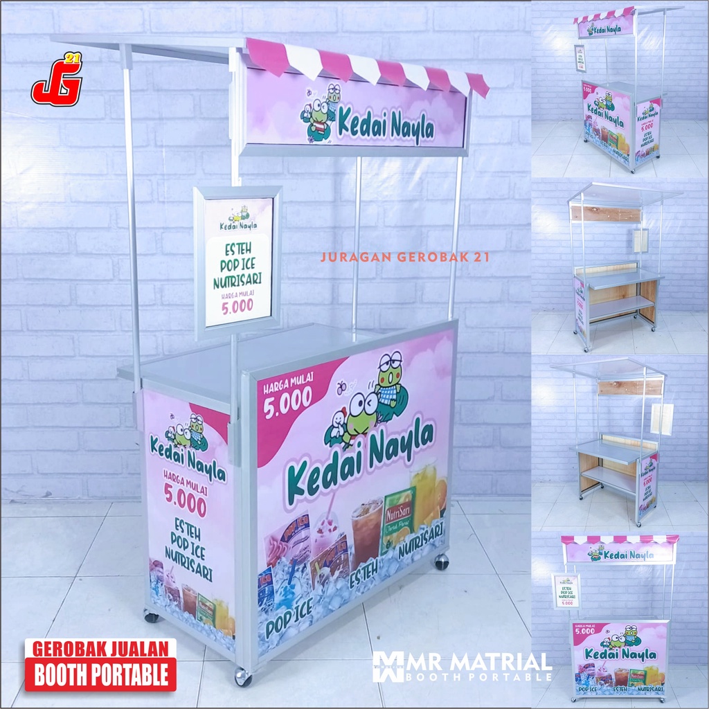 Booth Portable Juragan Gerobak 21 Jumbo Meja Lipat Jualan