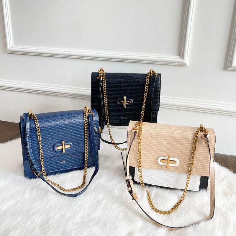 PROMO Tas Pedro sling bag selempang bahu jinjing biru navy hitam coklat nude black