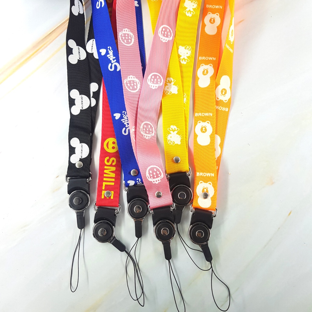 ENZ ® TALI GANTUNGAN HANDPHONE LANYARD MOTIF / TALI GANTUNGAN ID CARD UNIVERSAL PANJANG 45 CM 1263