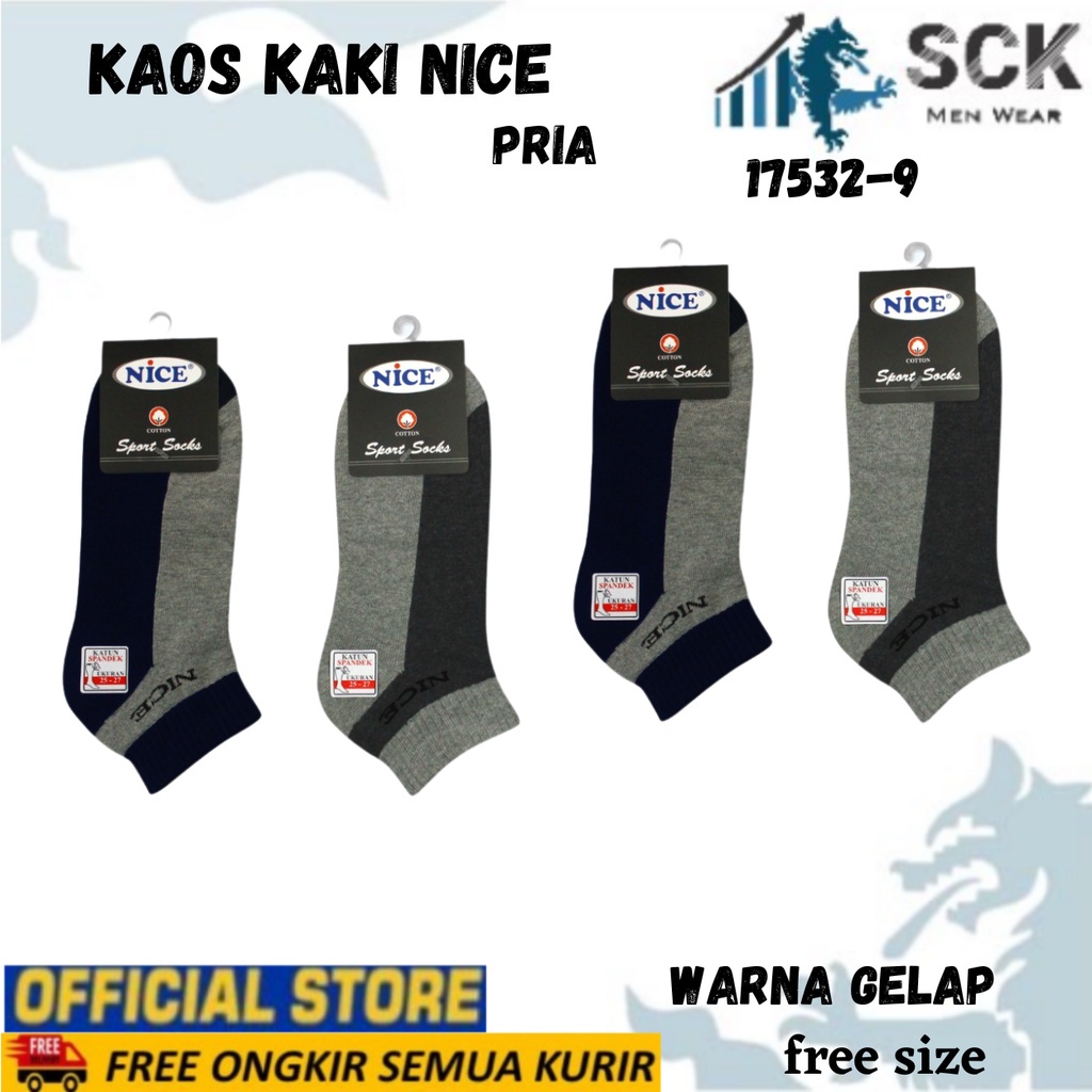 Kaos Kaki Pria NICE 17532-9 Polos Casual / Kaus Kaki 17532-9