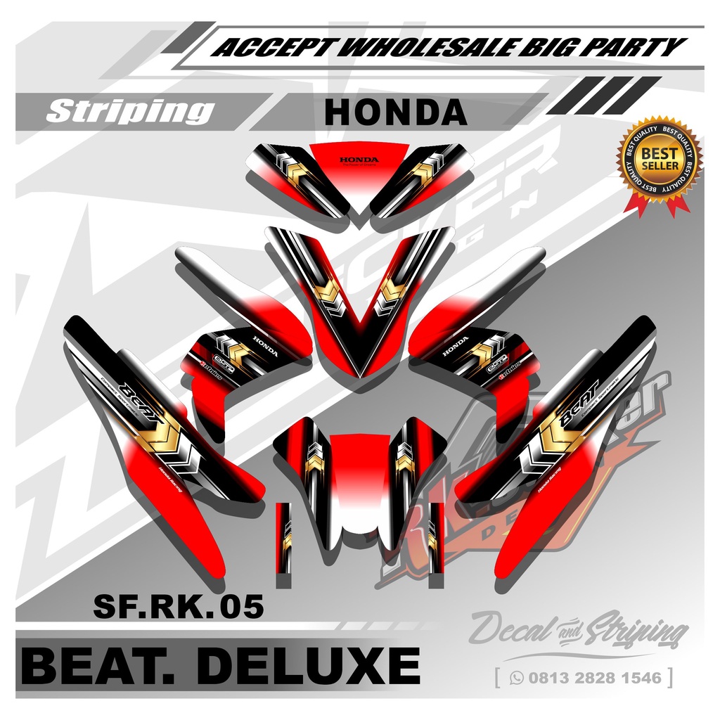 Stiker Full Body Beat Deluxe - Sticker Decal Motor Beat Deluxe Desain Racing RK-05