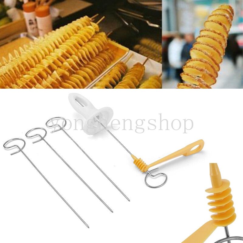 Alat Pemotong Kentang Spiral Manual Bahan Stainless Steel Untuk Dapur
