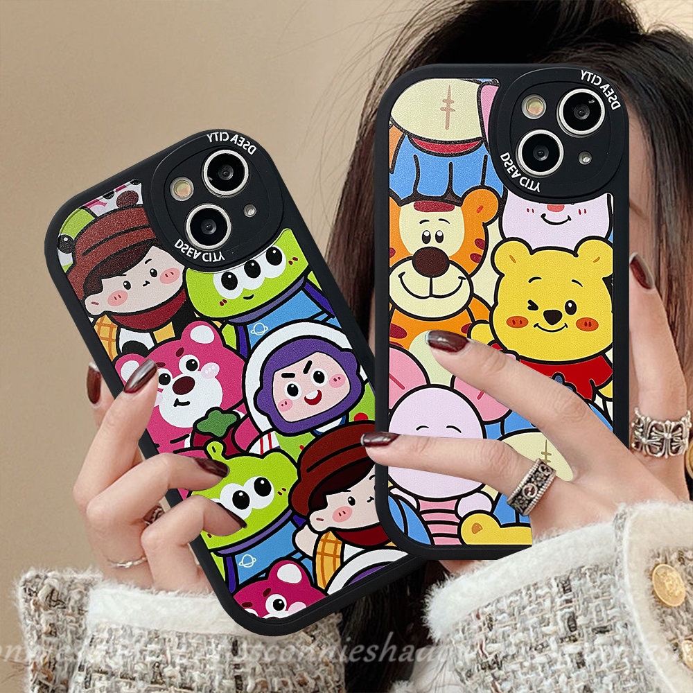 IPHONE Casing Ponsel Losto Kartun Disney Toy Story Buzz Lightyear Kompatibel Untuk Iphone11 13 12 14 Pro MAX XR 6 6s 7 8 14 Plus X XS MAX SE 2020 Cute Winnie the Pooh Soft TPU Cover