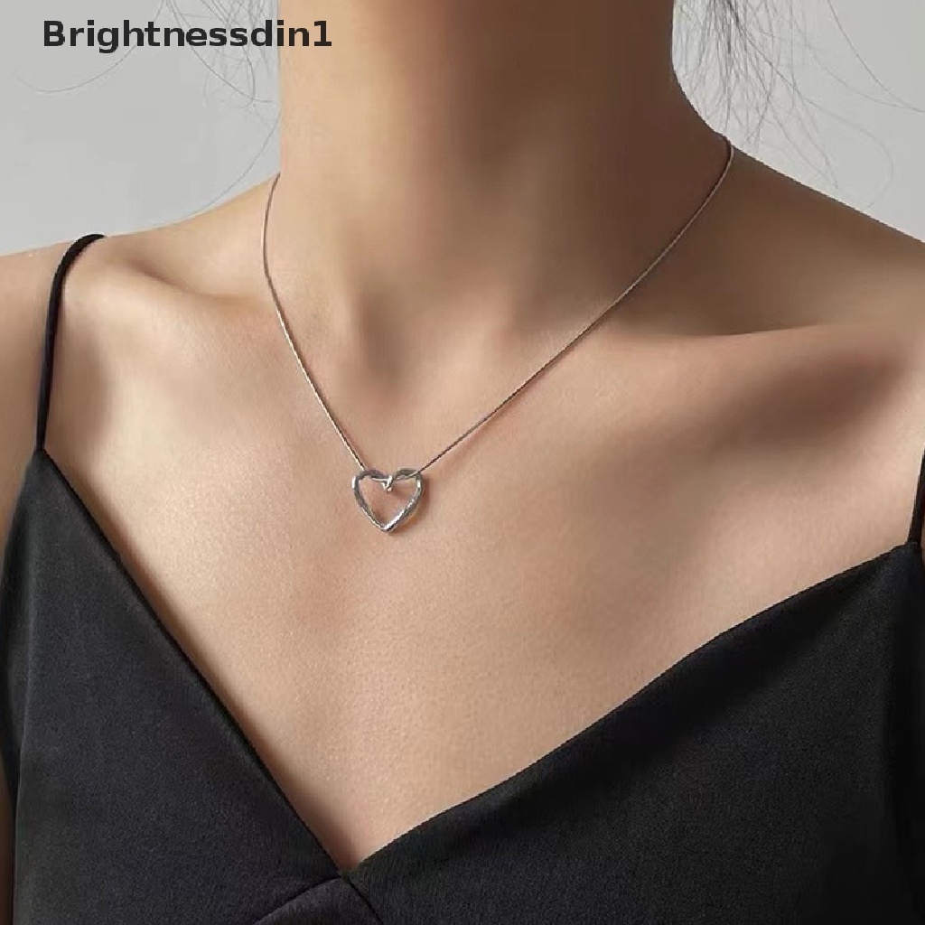 [Brightnessdin1] Baru Jantung Kalung Wanita Klavikula Rantai Leher Choker Kalung Untuk Wanita Perhiasan Gratis Dropshipping Grosir Butik