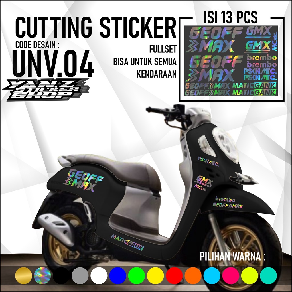 COD Cutting Sticker Geoff Max Satu Set - Aksesoris Stiker Striping Motor Honda Scoopy 2010-2022 New 