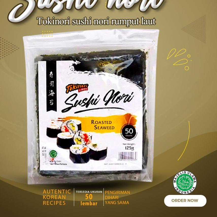 

➨ Tokinori 50 Set Halal Sushi/Kimbab 50 Lembar Rumput Laut Sushi Kimbab ☝