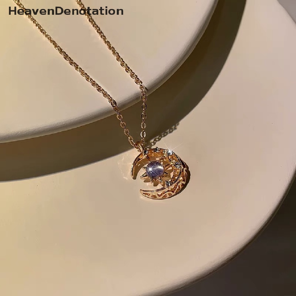 [HeavenDenotation] Indah Fashion Dream Bintang Dan Bulan Liontin Kalung Untuk Wanita Kerah Rantai Pesta Pernikahan Perhiasan Hadiah Untuk Wanita HDV