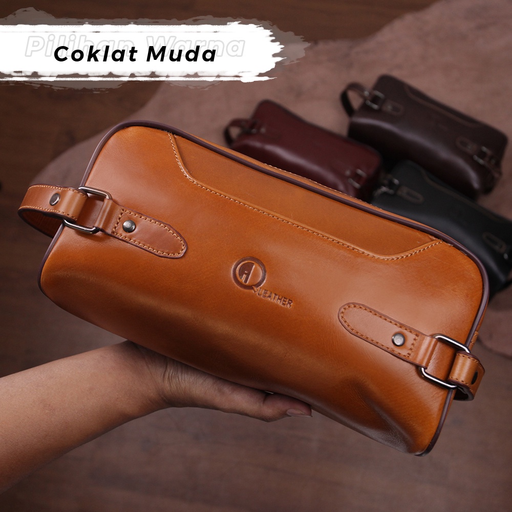 Tas Pouch Bag Clutch Bag Kulit Sapi Asli  Multifungsi AP02 ZIVAA ALICE LEATHER KULIT SAPI ASLI  STYLISH WATERPROOF BISA COD