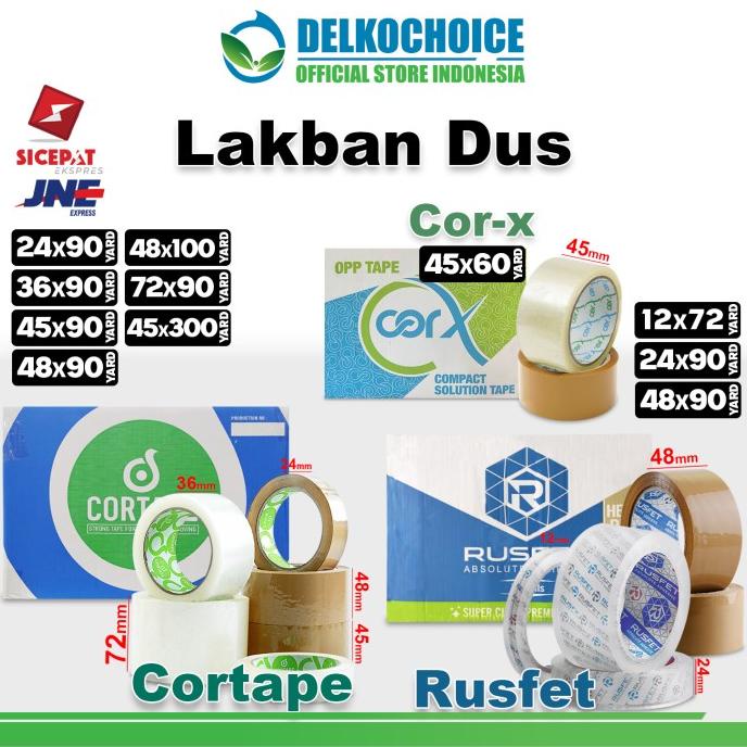 

Lakban Bening Coklat Isolasi Solatip OPP Tape Plakban VARIAN KARGO/DUS