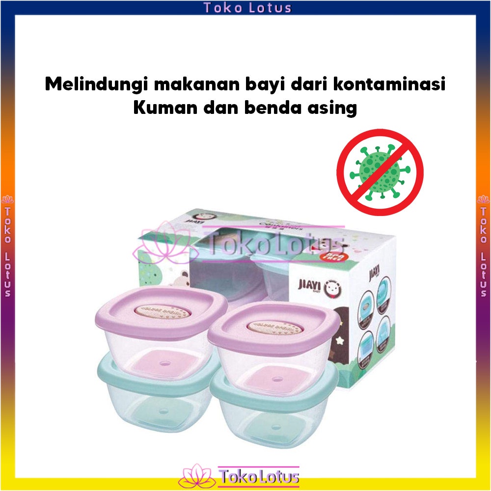 Baby Food Containers One Set isi 4 pcs Wadah Mpasi Bayi Aman Untuk Kesehatan BPA Free