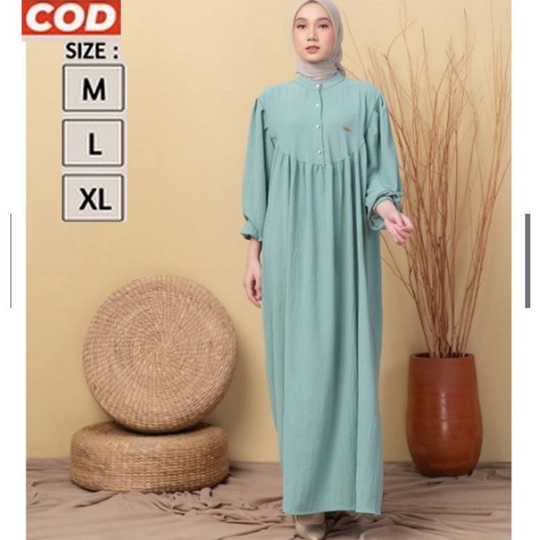 Gamis Dewasa / Remaja Warna Hijau Mint Muda Lucu Cantik Modis Nyaman Kasual Adem Kekinian Terbaru 20