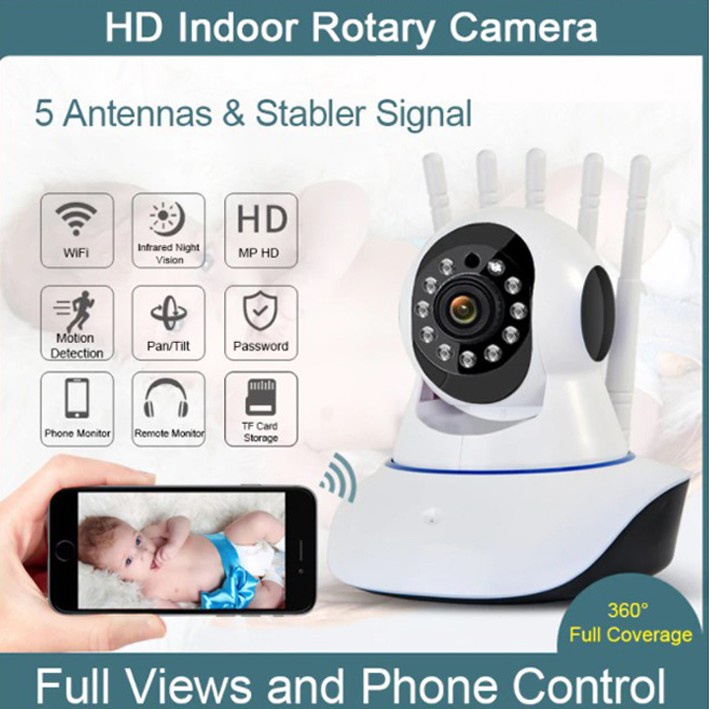 IP Camera CCTV WIRELESS Wifi 5 Antena 1080P aplikasi yosee MURAH