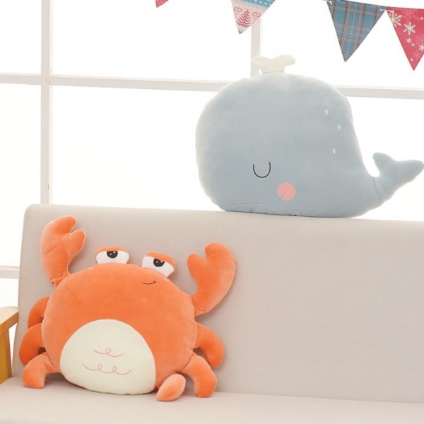 

Unik Boneka Animal Bantal Lion Whale Crab Goose Soft - WHALE Diskon