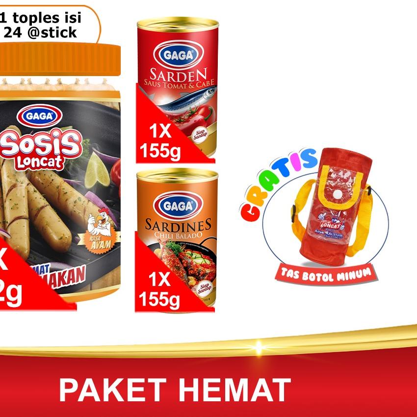 

➯ Beli 2 Gaga Sarden 115g GRATIS 1 Toples Gaga Sosis Loncat Ayam (isi 24 pcs). (GGE) ♫