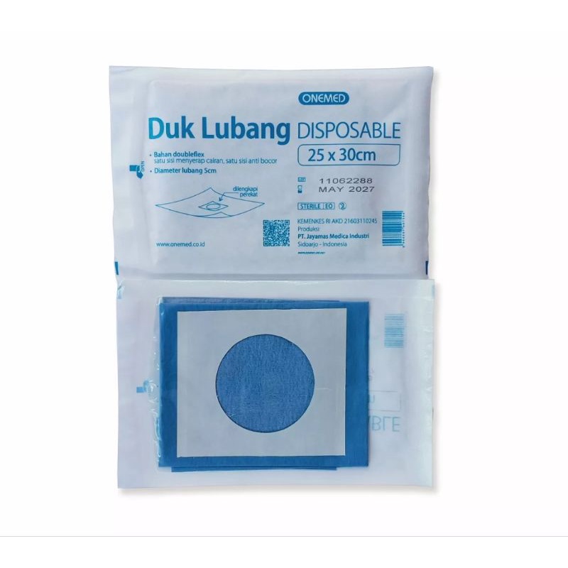 Duk Lubang Steril 25x30 cm Duk Operasi Steril Bolong