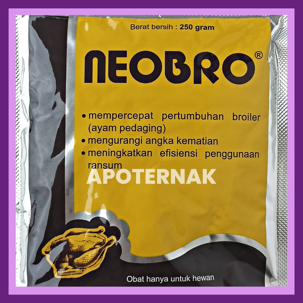 NEOBRO 250 gr | Multivitamin Penambah Berat Bobot Penggemuk Ayam Broiler Pedaging dan Unggas | Neo Bro | MEDION