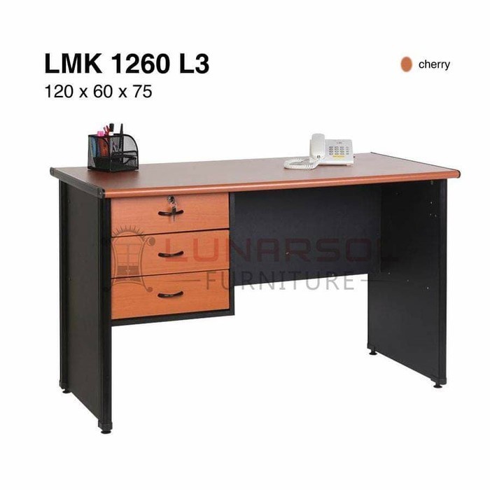 Meja Kantor Lunar Staff 1/2 Biro LMK 1260 L3 120x60x75 cm