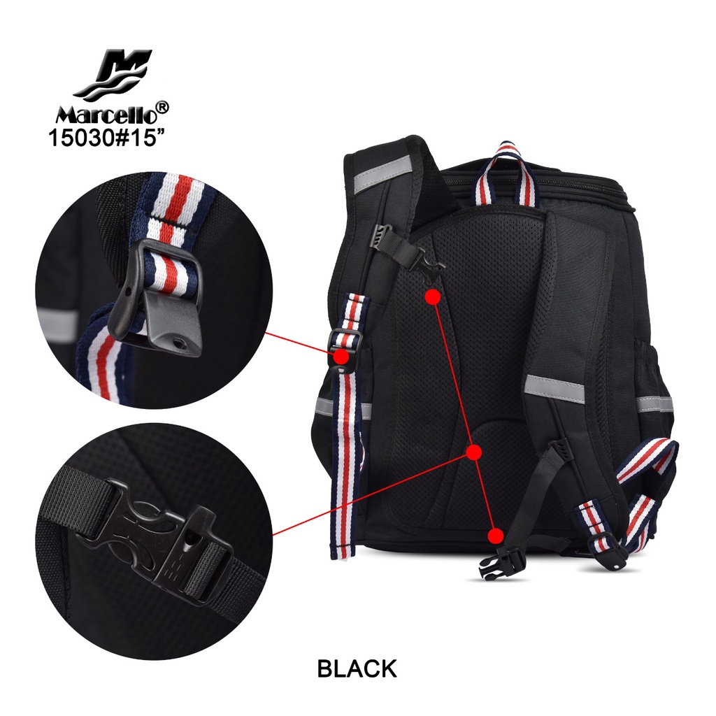 (RF) Tas Ransel Marcello 15030 Tas Anak Sekolah Fashion Import Water Resistant
