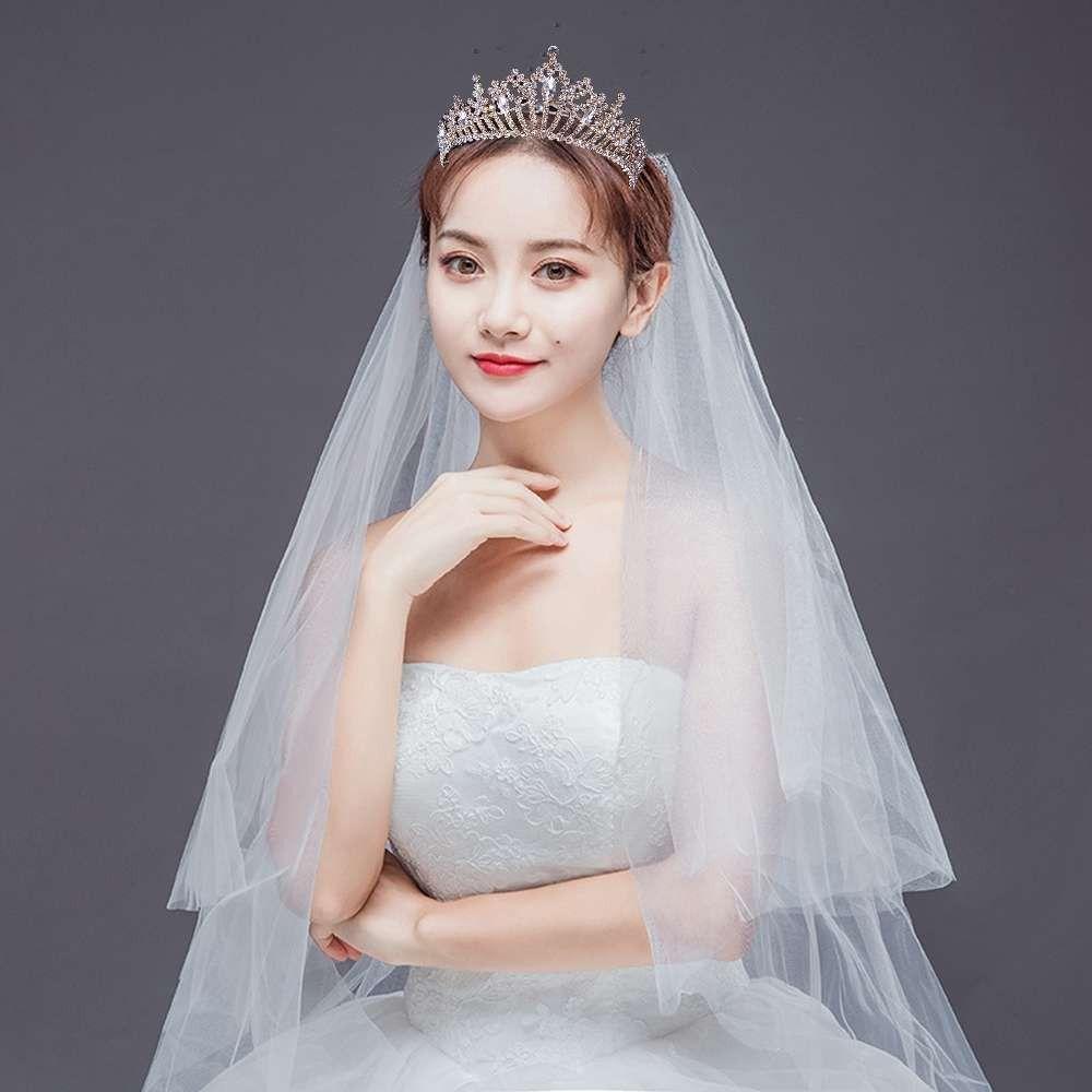 Mxbeauty Mahkota Pengantin Wanita Trendi Temperamen Putri Fashion Perhiasan Berlian Imitasi Pengantin Aksesoris Rambut Vintage Gaya Korea Ikat Kepala