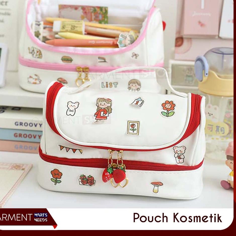 

B97 Tempat Pensil Anak Import Lucu Pencil Case Korea Travel Make Up Pouch DIY Sticker Serbaguna Stiker Kelinci Beruang WOW BANGET ⇨