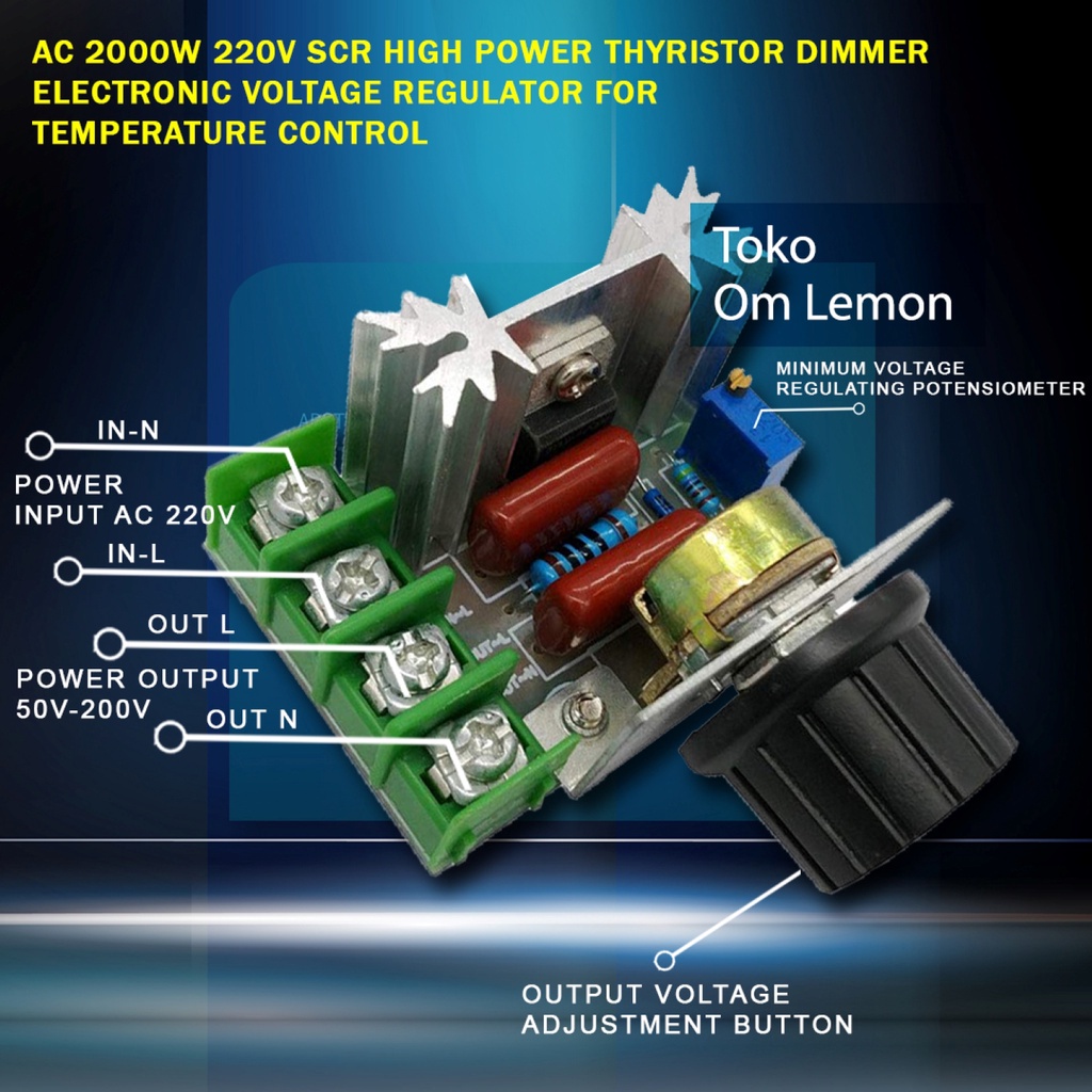 Audio dimmer SCR 2000W AC 220V voltage regulator speed controller