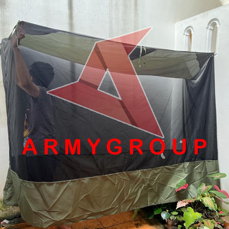 kelambu TNI / kelambu lapangan standar TNI ANTI NYAMUK HIJAU HITAM