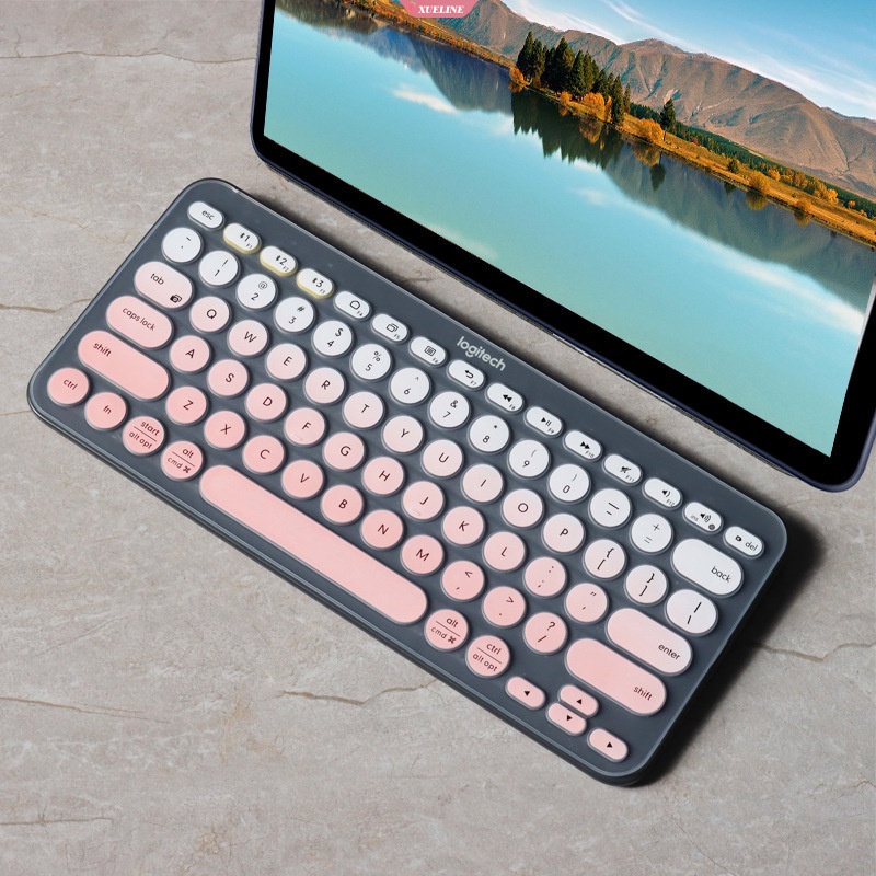 K380 Cover Keyboard Untuk Logitech K380 Untuk Logi Wireless Silikon Pelindung Kulit Case Film TPU Shell Inggris Bening Hitam [ZXL]