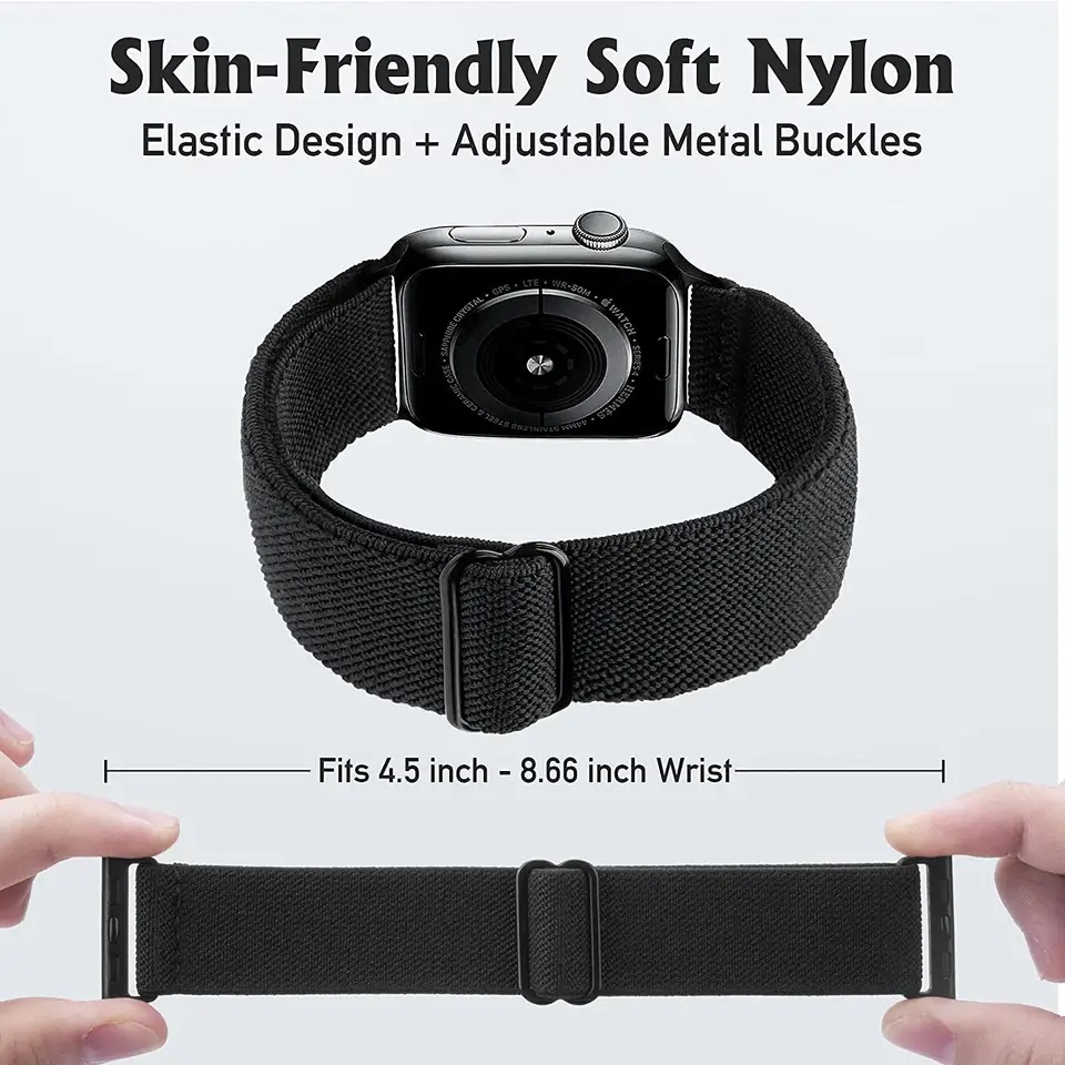 Strap untuk Apple watch IWO HW 41 45 42 44 38 40mm Tali Jam Tangan Strap Adjustable Buckle Nylon Sport Band iwatch series 1 2 3 4 5 6 7 8 9 ULTRASE