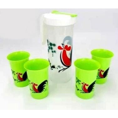 Teko Beranak Ayam Jago - Teko Set Cangkir 5 In 1 - Peralatan Minum