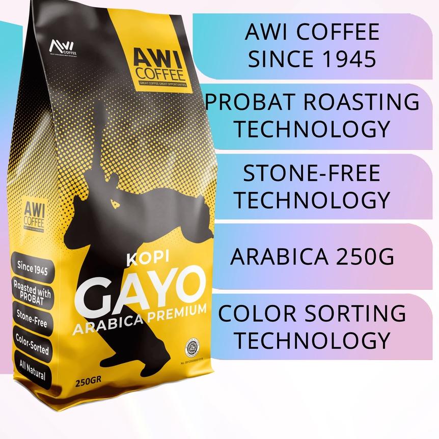 

♠ Awi Kopi Gayo Arabica Premium 250Gr Biji | Roasted Coffee Beans | Aceh Grade 1 Kualitas Ekspor ♪