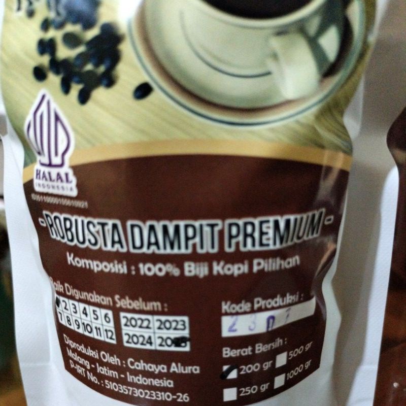 

Bubuk kopi Robusta Dampit Premium